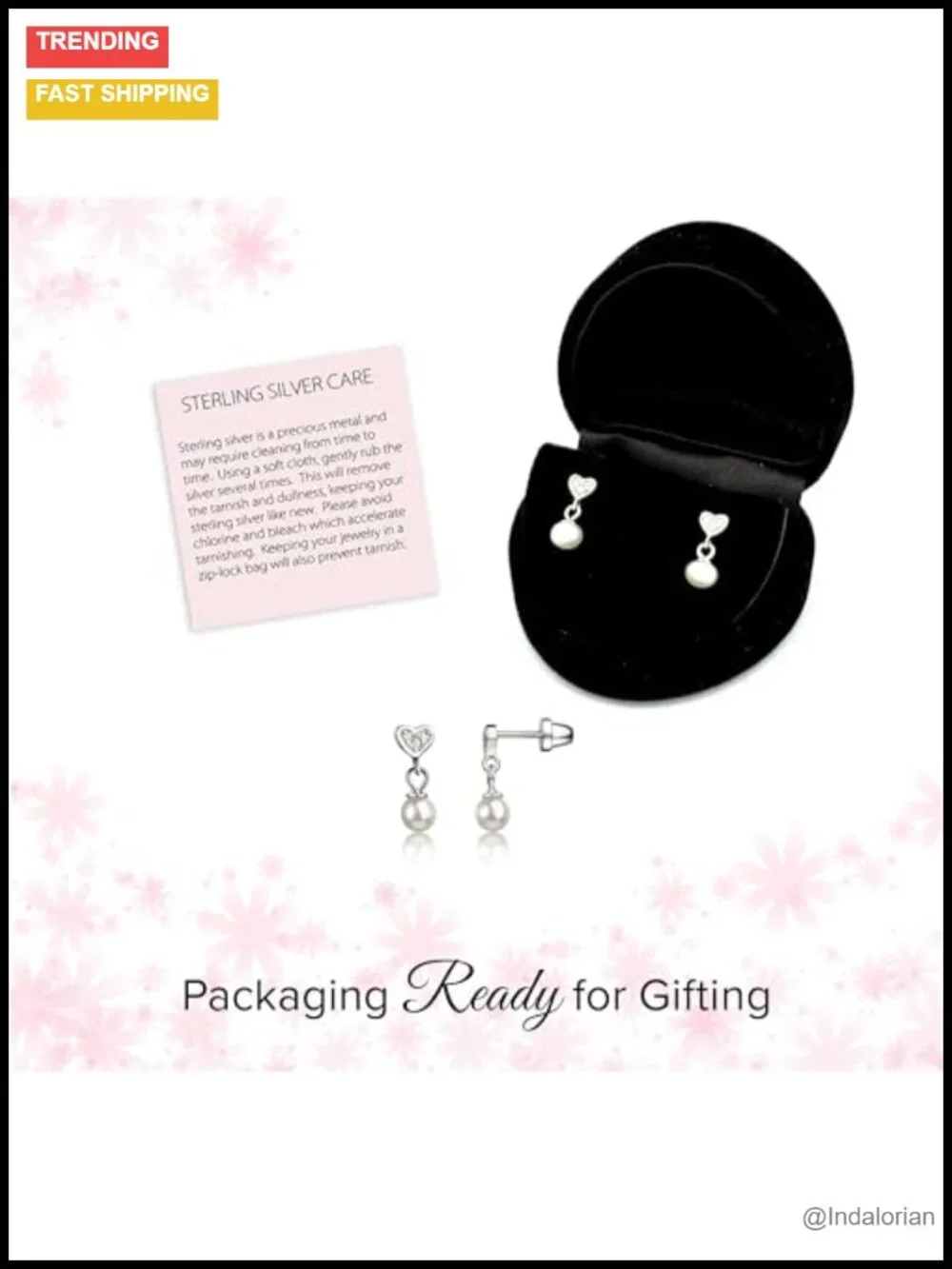 Sterling Silver Freshwater Pearl Drop Earrings for Girls Hypoallergenic Screw